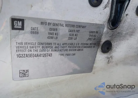 2010 Pontiac G6 from USA, damaged, VIN 1G2ZA5E04A4126743